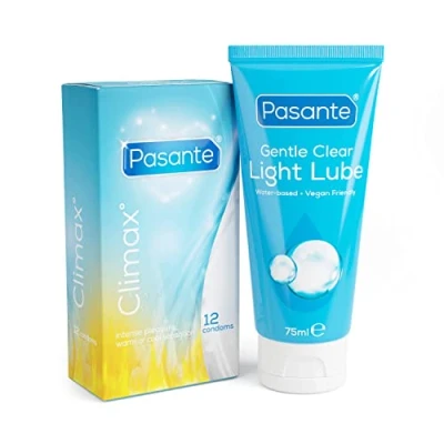 Image of Pasante Climax Condoms 12 Pack and 75ml Light Lubricant