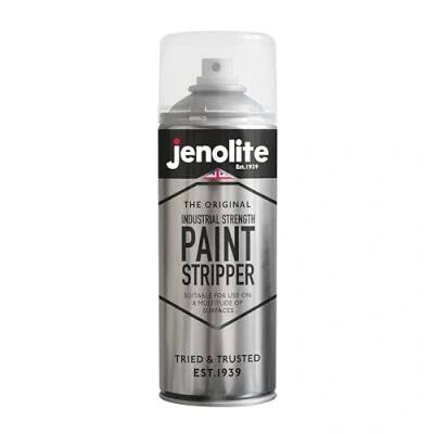 Image of JENOLITE Industrial Strength Paint Stripper Aerosol Non Drip Gel Formula 400ml Remover and Varnish for Metal, Wood, Brick, Concrete
