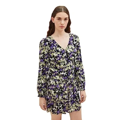 Image of TOM TAILOR Denim Women&#039;s 1038129 Blouse, 32418 Lilac Green Flower Print, XL