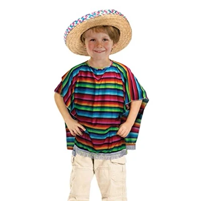 Image of Bristol Novelty CC320 Mexican Poncho Costume, Unisex Child, One Size