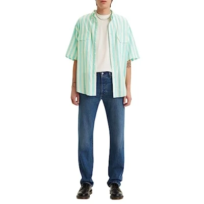 Image of Levi&#039;s 501 ORIGINAL Unisex Straight leg jeans, Size: 40x32, Medium indigo stonewash