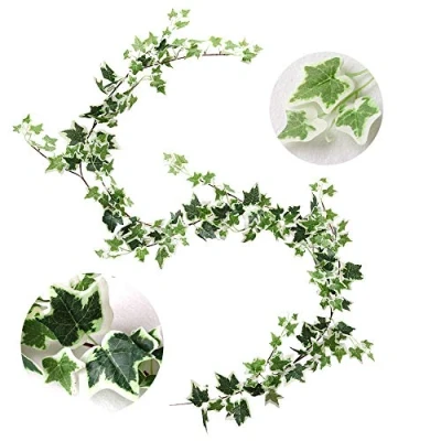 Image of Veryhome Artificial Ivy Silk Fake Vine Wall Hanging Party Decoration Wedding Garland Greenery Leaves Garden Home Foliage Plants (Green)
