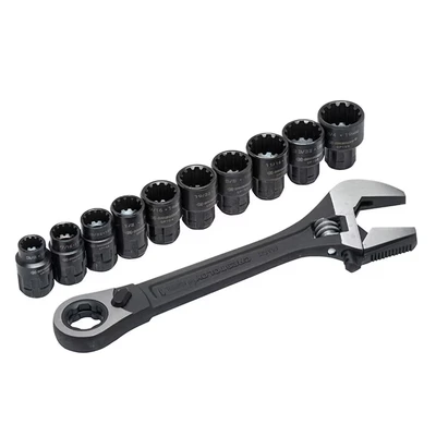 Image of Crescent X6 Pass Thru Adjustable Wrench Set 11 Piece