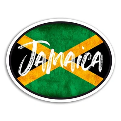 Image of 2 x 10cm Jamaica Flag Vinyl Stickers Fun Travel Sticker Laptop Luggage #18188 (10cm Wide)