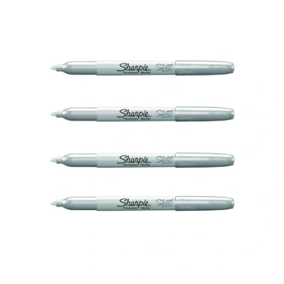 Image of Sharpie permanent Marker Metallic Silver Pack 4 count