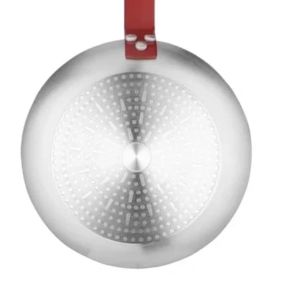 Image of Hygiplas Frypan Aluminium Non stick Teflon Platinum Plus Red Handle 280x45mm