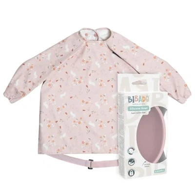 Image of Bibado Silicone Baby Bowl (Blush) Stay Put Suction Oval Shape First Meals &amp; Snacks Durable, Dishwasher Microwave Safe, BPA Free Medical Grade Essentials 6 Months to 3 Years