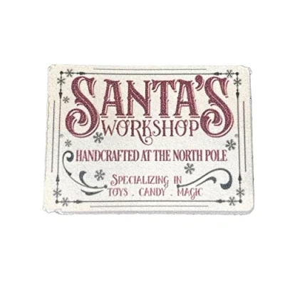 Image of Melody Jane Dolls House Santa’s Workshop Picture Poster Miniature Wall Decor Accessory 1:12