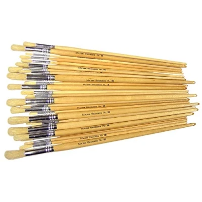 Image of Major Brushes Assorted Hog Bristle Long Round Pack of 60