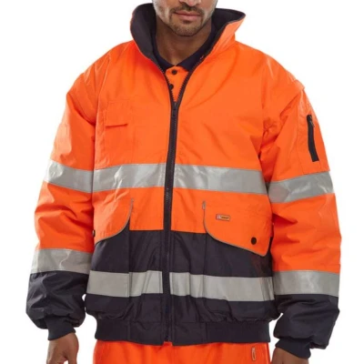 Image of EUROPA BOMBER JACKET ORANGE / NAVY M