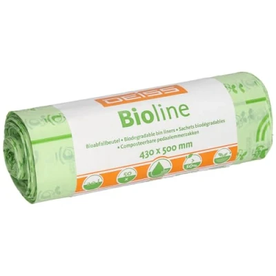 Image of Deiss Organic Bin Liners, 18 L, Compostable, Pack of 500
