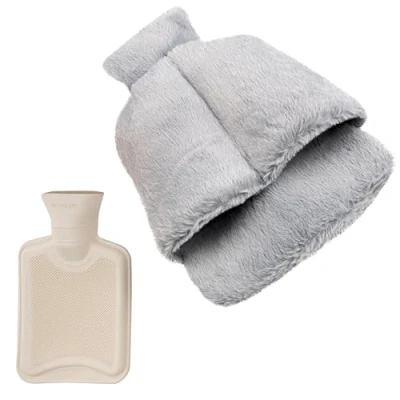 Image of Crystals Hot Water Bottle, Foot Warmer with Cover, Soft Breathable Fabric, Winter Warmth for Men &amp; Women, 2L Plush Heated Slippers, Feet Cold (Hot Bottle Slippers)