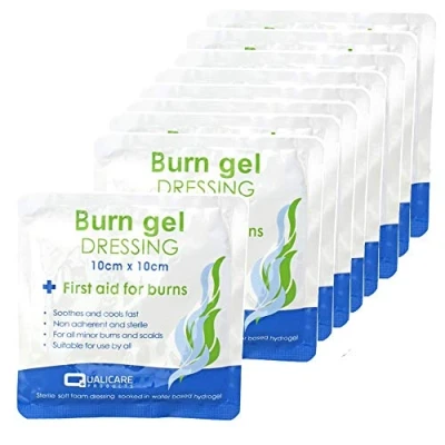 Image of (BOX OF 10) First Aid Burn Gel Dressing 10cm x Medium Size Emergency Burncare for Scolds &amp; Burns