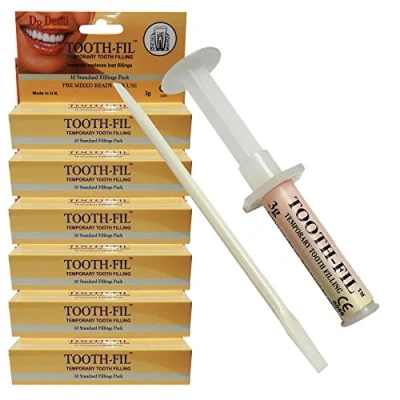 Image of Dr Denti Temporary Tooth Teeth Repair Dental Dentist Filling Care Kit Tool 6 Pack