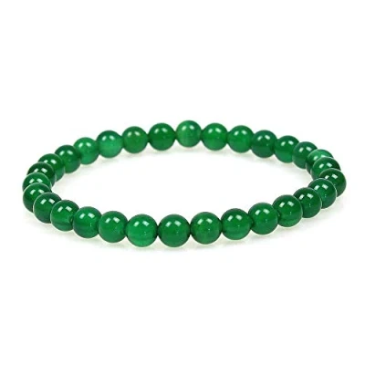 Image of MJDCB 6mm Natural Green Agate Beads Bracelet Healing Crystals Bracelets