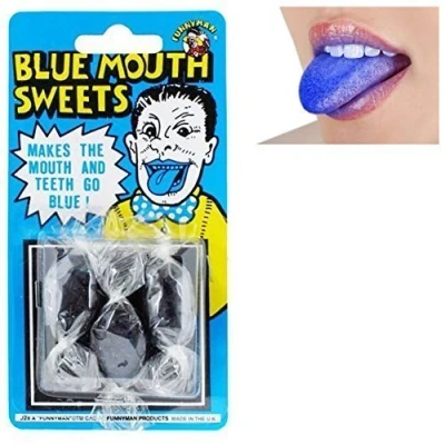 Image of 3XBlue Mouth Sweet of Novelty Joke Gag Tricks for Party Bag Filler Favor or Prank etc.