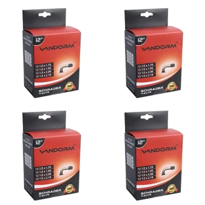Image of Vandorm 4 Pack 12&quot; 90 Degree Schrader Butyl Inner Tube For Prams Buggy Strollers Kids Bikes