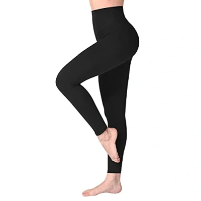 Image of SINOPHANT High Waisted Leggings for Women, Buttery Soft Elastic Opaque Tummy Control Leggings, Plus Size Workout Gym Yoga(Wine red1,L XL)