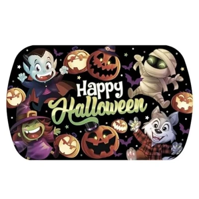 Image of FIESTAS GUIRCA Little Monsters Reusable Tray (15.4x9.4 in) Table Decoration for Spooky Halloween Parties Ideal Monster Events Multicoloured