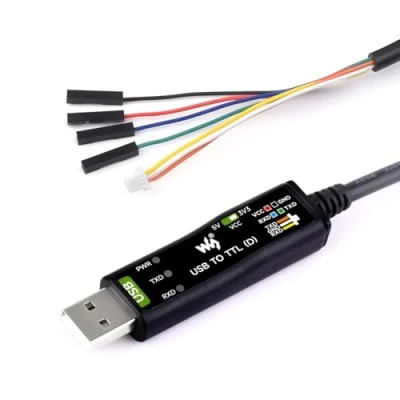 Image of Waveshare Industrial USB TO TTL (D) Serial Cable, FT232RNL Chip, Multi Protection Circuits, For Win7/8/10/11/Mac/Linux, With 4pin Header+SH1.0 3PIN Connector, Raspberry Pi 5 Port Debugging
