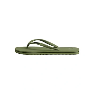 Image of Superdry Women&#039;s Vintage Classic FLIP Flop, Olive Khaki, Small UK