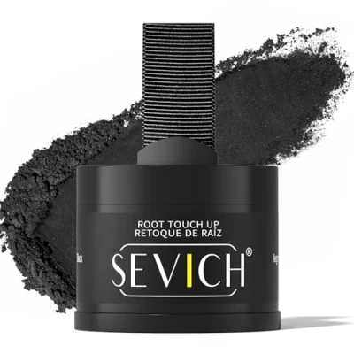 Image of Sevich Hairline Powder，Instantly Conceals Hair Loss, Root Touch Up Powder, Shadow Toppers for Women &amp; Men, Thinning Gray Hair, Windproof Sweatproof,Black