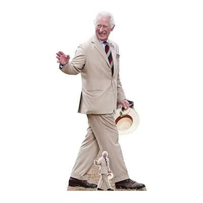 Image of Star Cutouts SC4475 King Charles Beige Suit Lifesize Cardboard Cutout With Mini