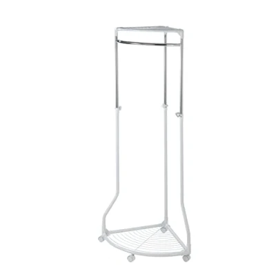 Image of WENKO 4364700100 Clothes rack Pointy for the corner, Chrome plated metal, 70 x 112 166 55 cm,