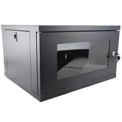 Image of kenable FLAT PACK Wall Mounted Data Cabinet for 19 inch Network Rack Small 6U 450mm Black