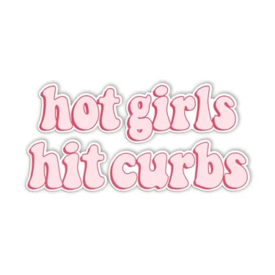 Image of Car Window Sticker Exterior Decal Hot Girl Hit Curbs Bumper Decors