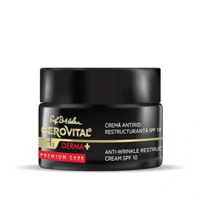 Image of Restructuring Anti Wrinkle Face Cream SPF 10, Reduces Wrinkles, Restores Skin Elasticity and Firmness, 50 ml, Gerovital H3 Derma+ Premium Care