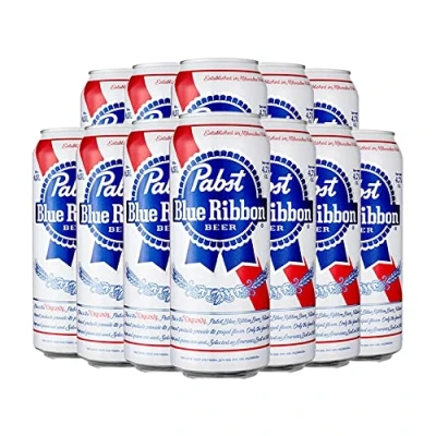 Image of Pabst Blue Ribbon American Pale Lager 12 X 500ml Cans 4.7% ABV Beer Gifts for Men, Beers and Lagers Offers, Drinks, Gift Set, Perfect Birthdays Christmas Valentines Anniversary