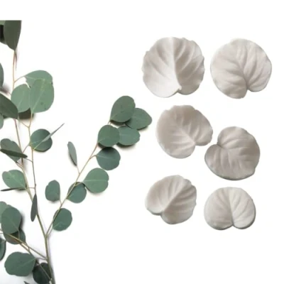 Image of Welink 7pcs/Set Eucalyptus Leaves Veiner Silicone Mold Stainless Steel Cutter Handmade Fondant Flower Mould Cake Decorating Tool