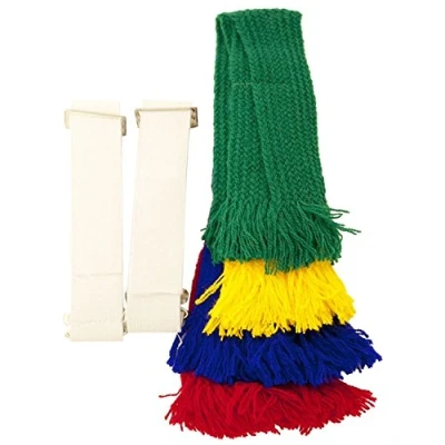 Image of Bisley Bright Garters 4pk Green, Yellow, Blue and Red