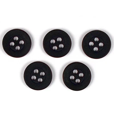 Image of Colour 4 Hole Round Shirt Buttons 10mm Wide Pack of 5 (Dark Brown)