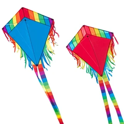Image of CIM kite Set Maya Eddy [2 Pcs red/blue] single line for children from the age of 3 years up 65x74cm incl. 80m string and 2x250cm striped tails