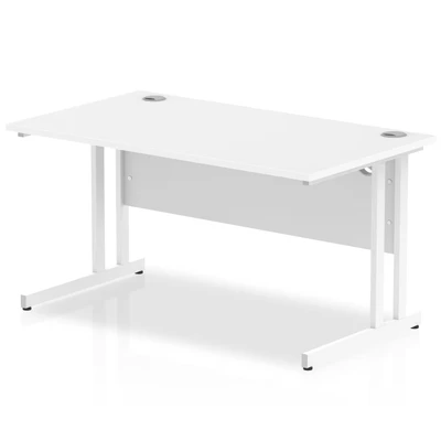 Image of Impulse 1400/800 Rectangle White Cantilever Leg Desk MI002192