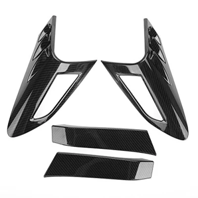 Image of 4Pcs Carbon Fiber Rear Tail Light Cover Trims, Style Back Lamp Strip For Toyo ta CHR