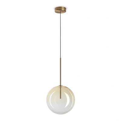 Image of Equinoxe 25cm Globe Pendant Ceiling Light Shaded Amber