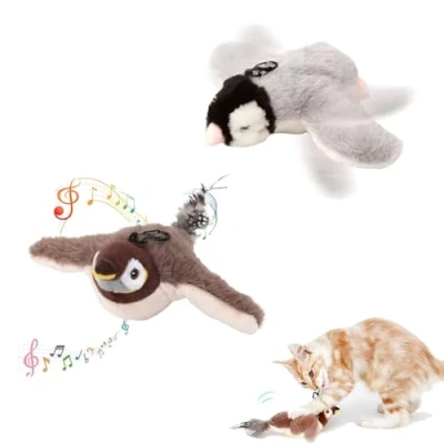 Image of HIMS Flappy Chase Cat Toy, Bird Toy for Cats, Interactive Chirping Flapping Flying Toys Indoor Flapping, Electronic 2Pcs