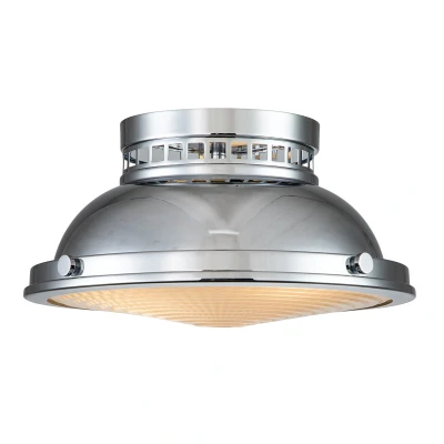 Image of Amelia 2 Light Bowl Semi Flush Ceiling Light, Polished Chrome