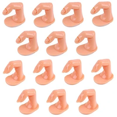 Image of 14Pcs Manicure Practice Hands Finger Stand Plastic Fake Fingers Model Nail Training for Acrylic Gel and Art