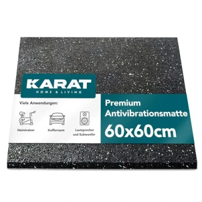 Image of KARAT Antivibration Mat 60 x cm, 5 mm Thick Cut to Size Anti Vibration for Washing Machine &amp; Dryer, Rubber Underlay, Mat, Sound Insulation