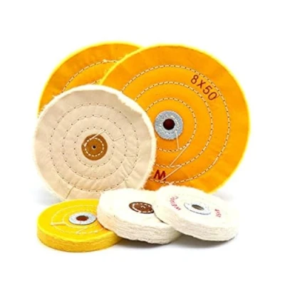 Image of White 6&quot; 150mm Large Hole Spiral Stitched Cleaning Buffing Polishing Wheel Cotton for Bench Grinder Metal Aluminum, Stainless Steel, Chrome, Jewelry, Wood, Plastic, Ceramic, Glass(1Pcs)