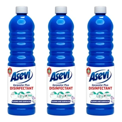 Image of Asevi Gerpostar Plus Disinfectant, Floors and Surfaces, 1L Bottles, Pack of 3