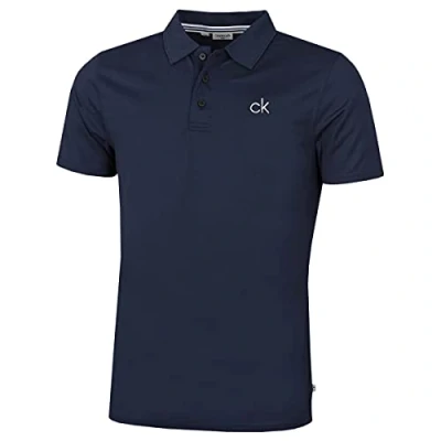 Image of Calvin Klein Mens Central Eco Polo Shirt Navy L