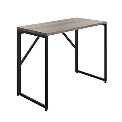 Image of Office Hippo Home Desk, Quick Assembly, Folding Frame with Click On Top, Engineered Wood, Grey Oak, 100.5 x 50 76 cm OHD11BKGO