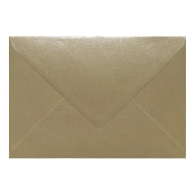 Image of Pack of 100 Champagne Kraft Pearl 162mm x 229mm Gummed 115gsm C5 (to fit A5) Coloured Envelopes