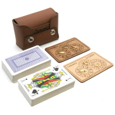 Image of Brimtoy Leather Canasta card game set
