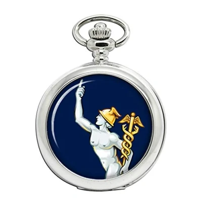 Image of Giftshop UK Royal Corps of Signals Mercury Symbol, British Army Full Hunter Pocket Watch